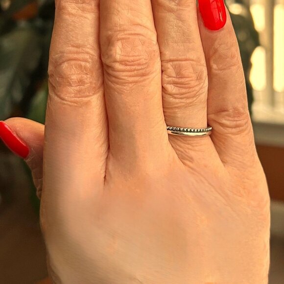 STERLING SILVER 925 Beaded Bali Ring Size 10.5 - Picture 4 of 5